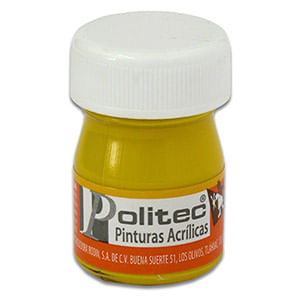 Pintura Acrilica Politec 20Ml Amarillo Medio 318