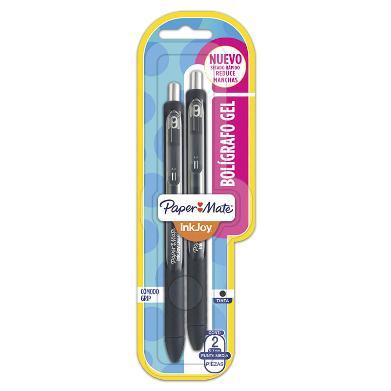 BOLIGRAFO MEDIANO GEL 07 NEGRO BST C/2