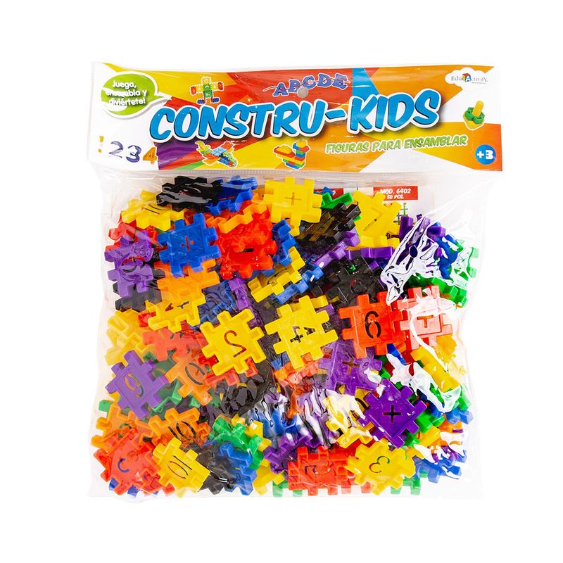 JUEGO DIDACTICO CONSTRU-KIDS ENSAMBLE CUADROS/NUM C/164 COLORES SURTIDOS