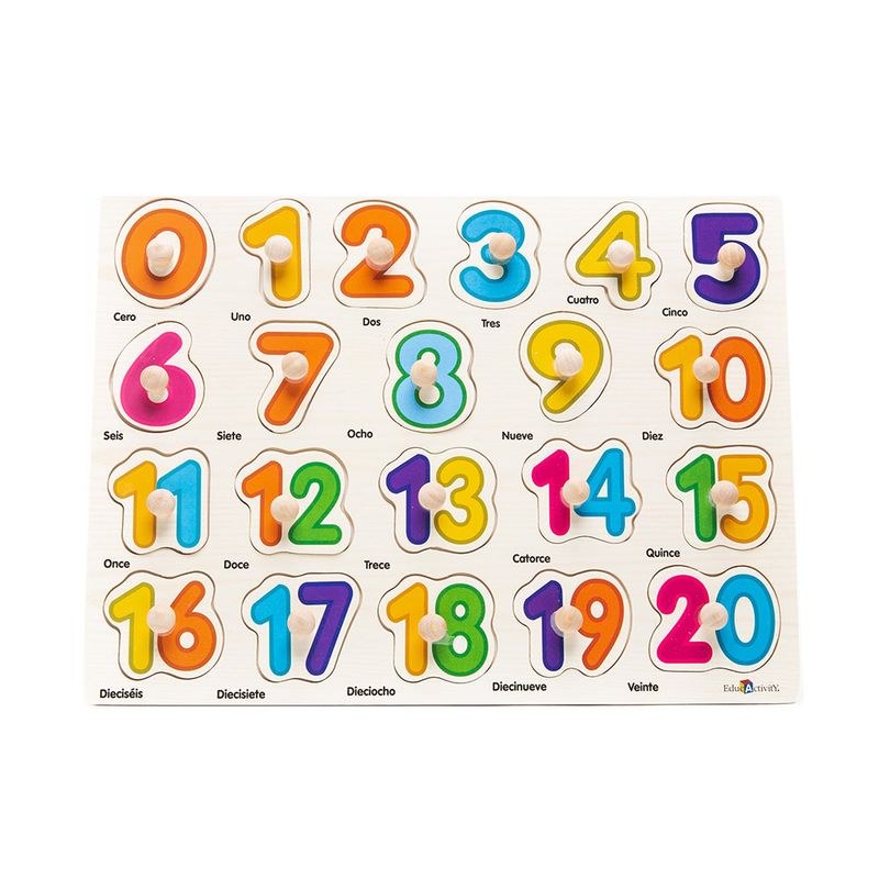 JUEGO MADERA DIDACTICO NUMEROS CON PIN