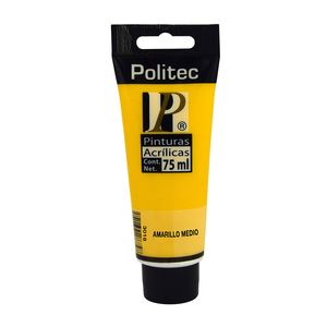 Pintura Acrilica Politec 75Ml Amarillo Medio Tubo 21449