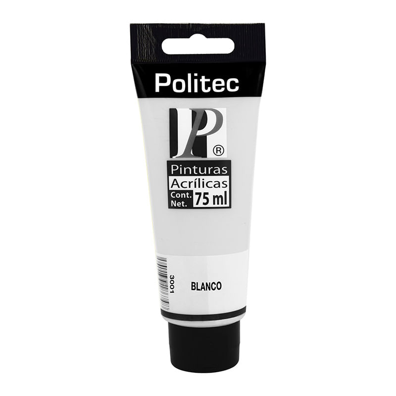 PINTURA ACRILICA POLITEC 75ML BLANCO TITANIO TUBO