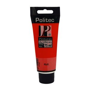 Pintura Acrilica Politec 75Ml Rojo Tubo 21447