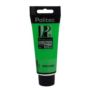 Pintura Acrilica Politec 75Ml Verde Claro Tubo 21445