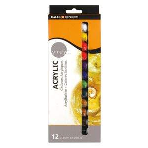 Pintura Acrilica Simply Tubo 12Ml Set C/12Pzas 58414