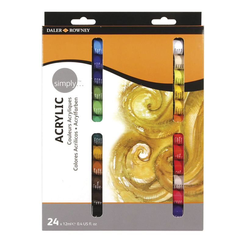 PINTURA ACRILICA SIMPLY TUBO 12ML SET C/24PZAS