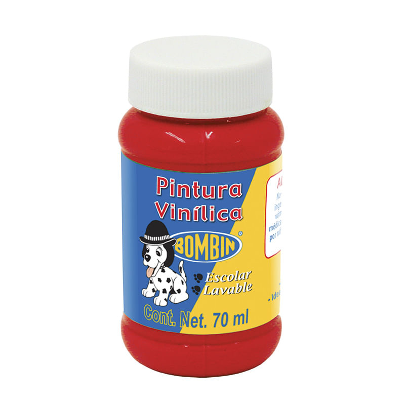 PINTURA VINILICA BOMBIN 70ML ROJO