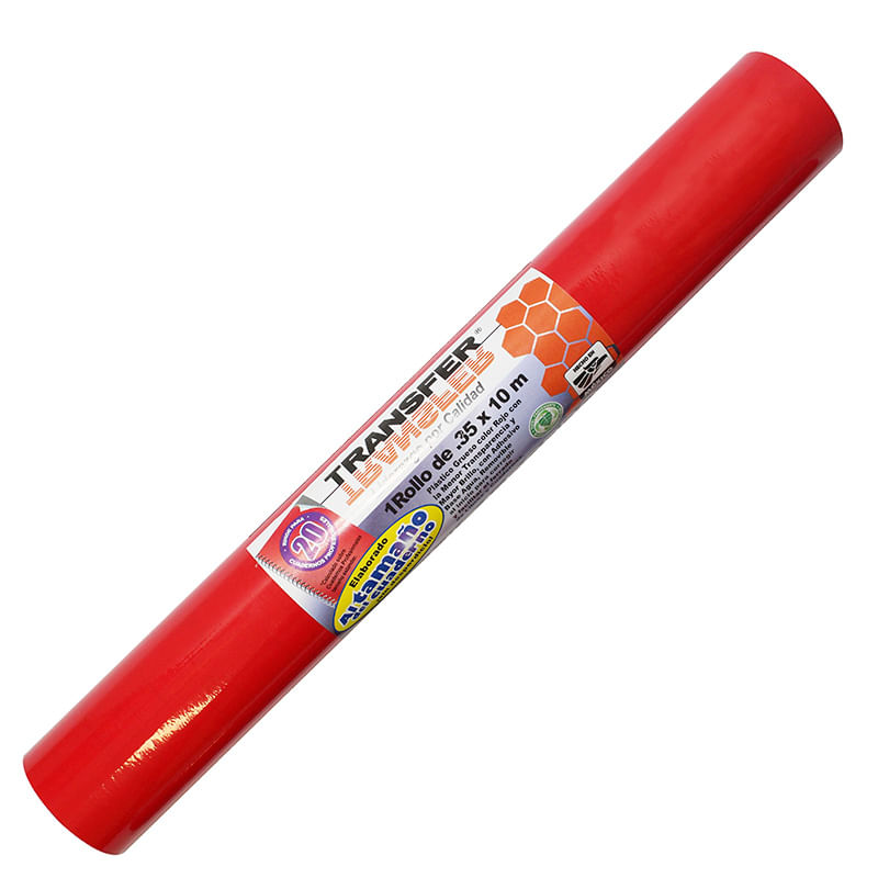 PLASTICO ADHESIVO 035X10M ROJO TRANSFER