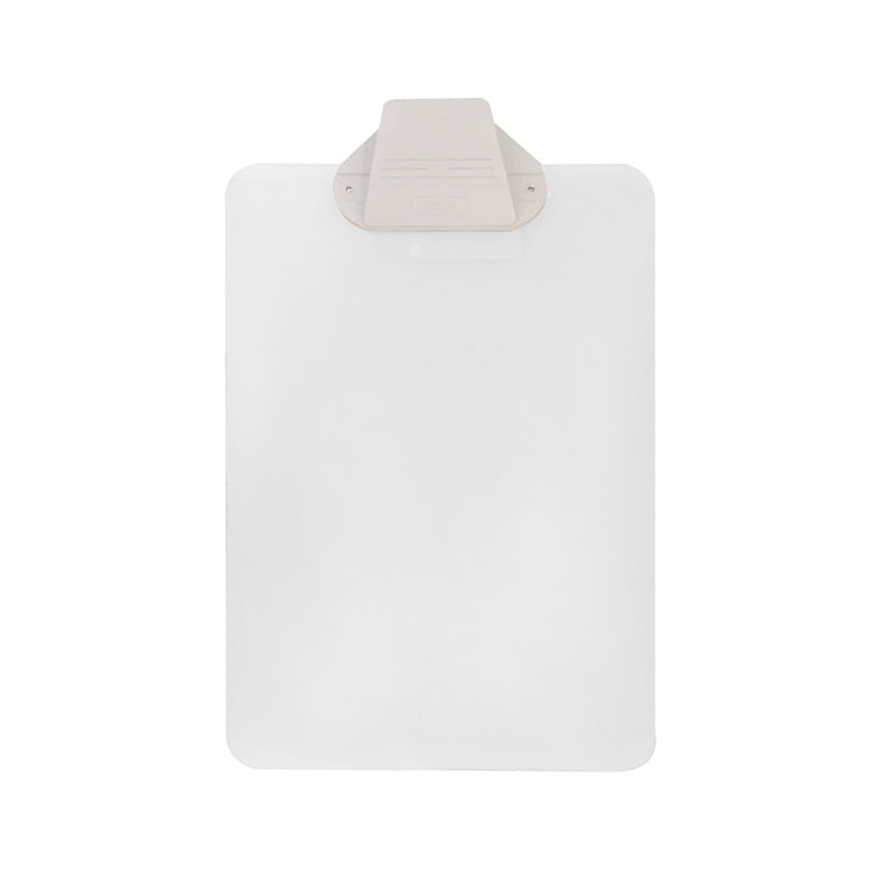 TABLA PLASTICO CARTA CRISTAL CON CLIP PLASTICO