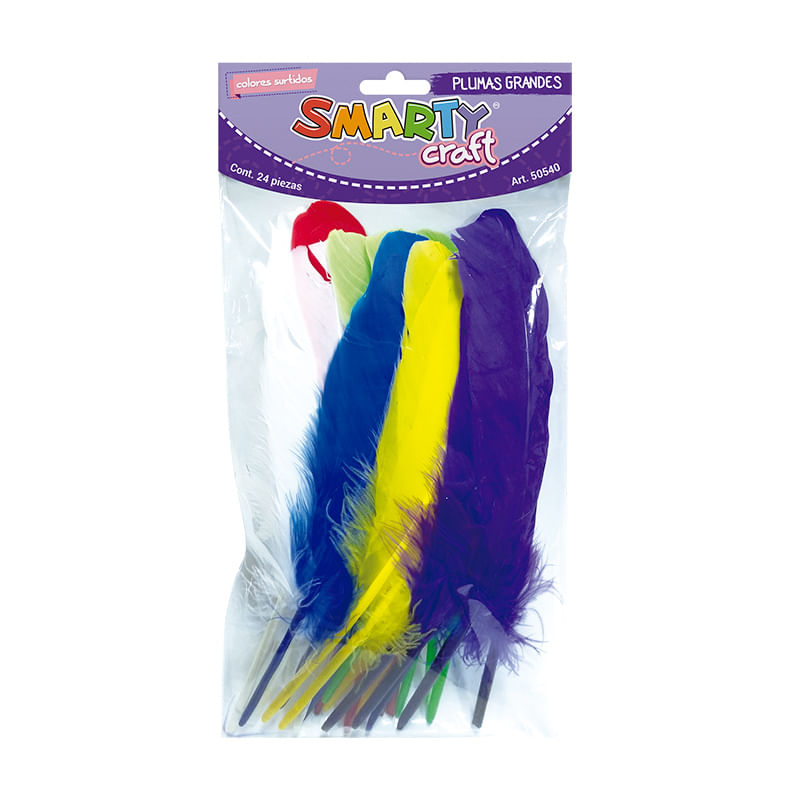 PLUMAS GDE P/MANUALIDADES COLORES SURTIDOS