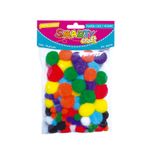 POMPONES CH-MED COLORES SURTIDOS C/78 PZAS