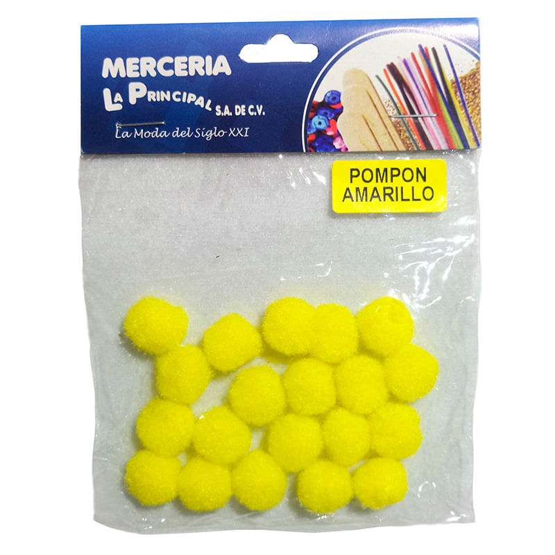 POMPONES CHICOS AMARILLO C/20 PZAS