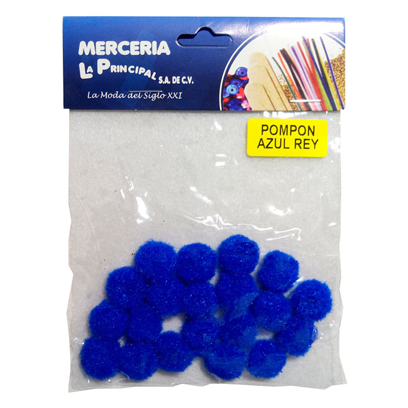 POMPONES CHICOS AZUL REY C/20 PZAS