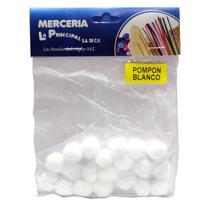 Pompones Chicos Blanco C/20 Pzas 7502224203630
