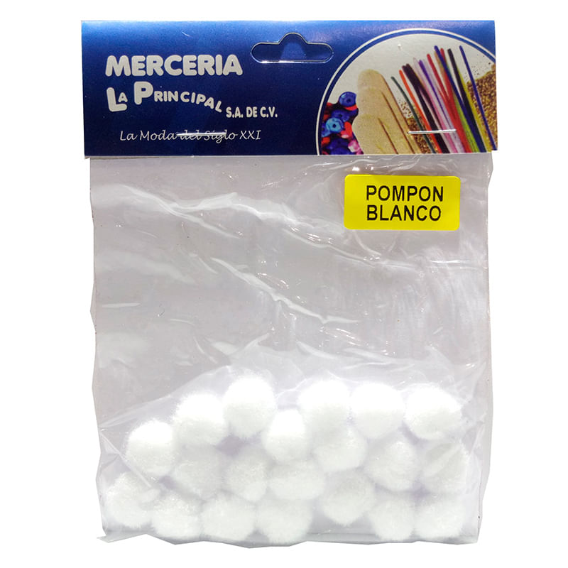 POMPONES CHICOS BLANCO C/20 PZAS
