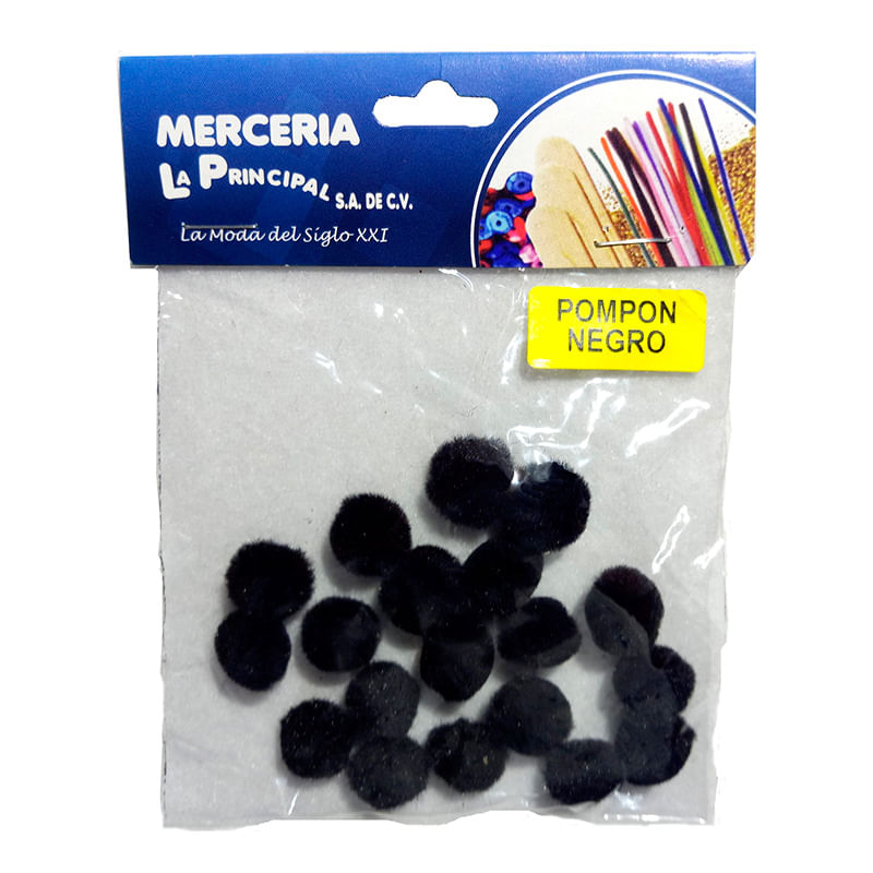 POMPONES CHICOS NEGRO C/20 PZAS