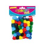 POMPONES MEDIANOS COLORES SURTIDOS C/50 PZAS