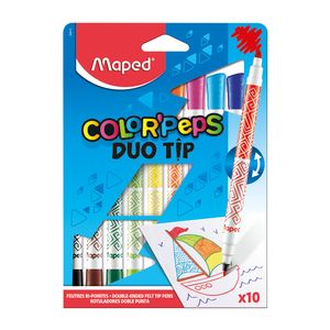 Marcador Base Agua Red Surtidos C/10 Duo Tip Colorpeps 849010