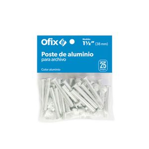 Postes Aluminio 38Mm 1 1/2 Con 25Pzas 70038