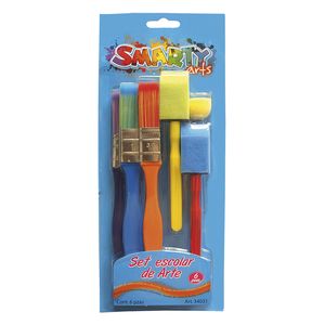 Kit De Pinceles Y Esponjas Escolar (No.1/2" 3/4" 1", Esponjas 25 Y 15Mm) Smarty 34031