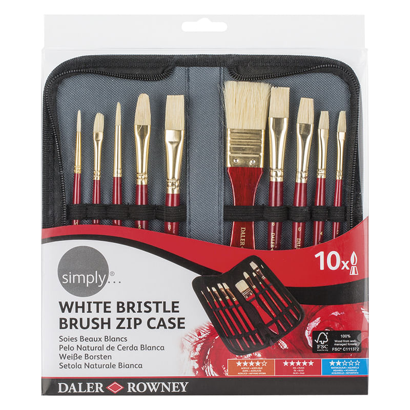 ESTUCHE 10 PINCELES BRISTLE ZIP SIMPLY