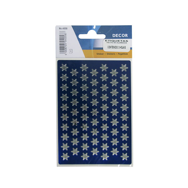 ETIQUETA FANTASIA ESTRELLAS PLATA