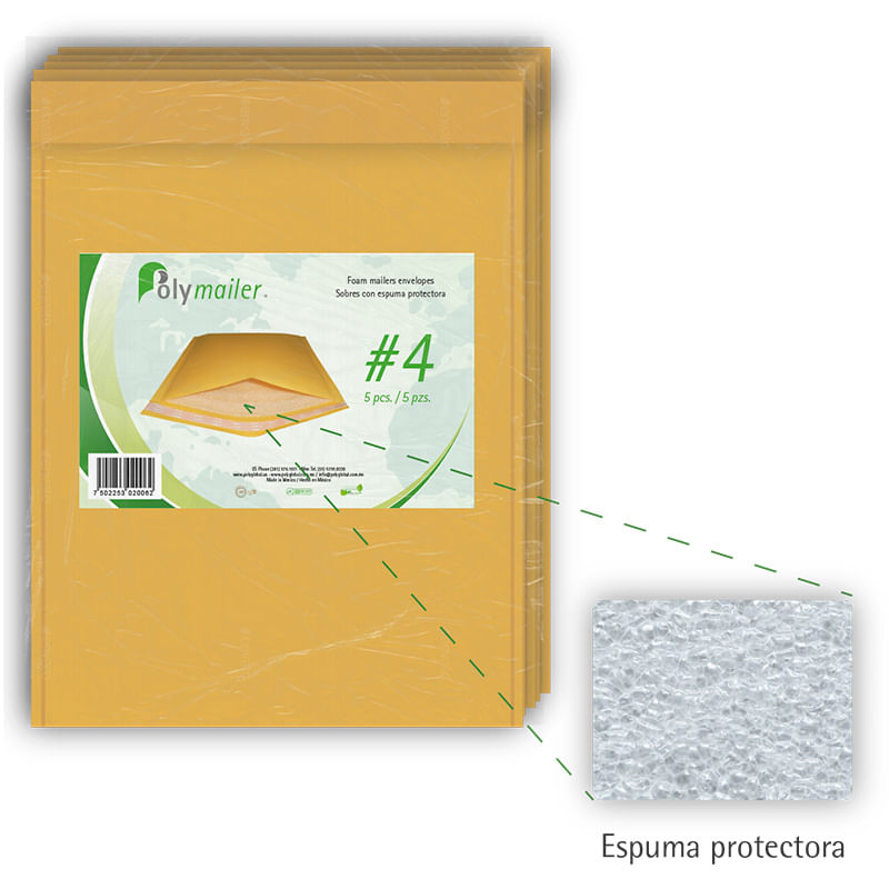 SOBRE CON PROTECCION OFICIO #4 39X275CMCON 5PZAS