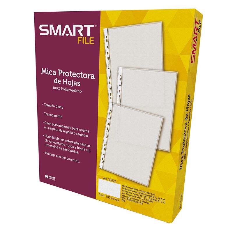 PROTECTOR DE HOJAS SMART CAJA CON 100 PZAS