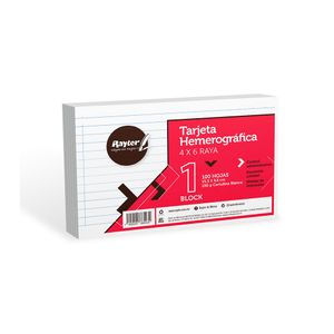 Tarjeta Rayas 4X6 Con 100 Para Archivo 04Fhera4600