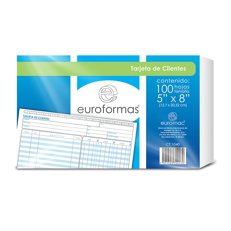 TARJETAS DE CLIENTES 1/2CTA CON 100