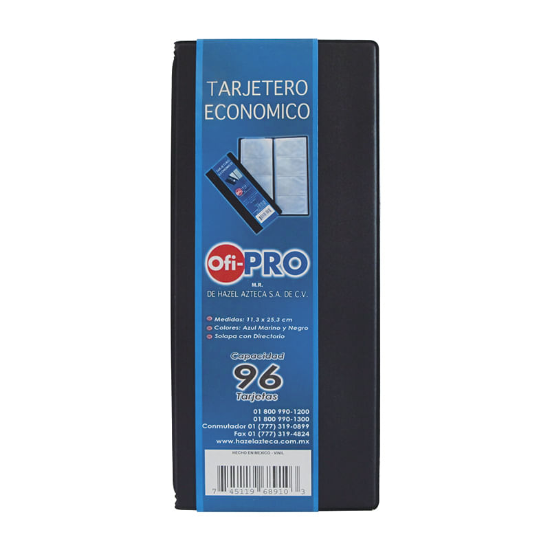 TARJETERO ECONOMICO NEGRO C/DIRECTORIO