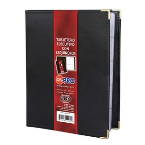 Tarjetero Para 200 Tarjetas Carta Negro C/Postes Aluminio 690-10