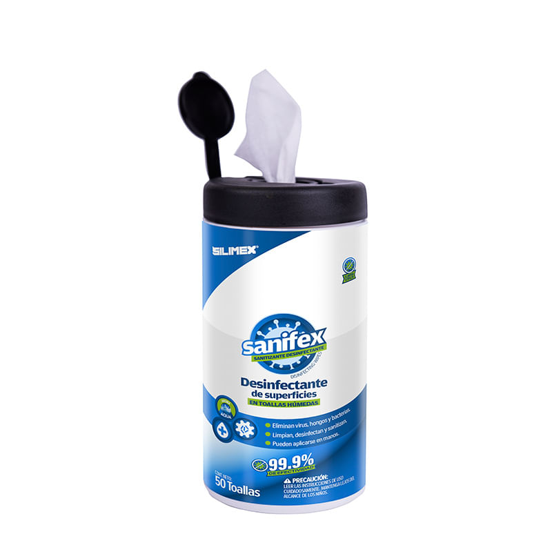TOALLAS HUMEDAS DESINFECTANTES SANIFEX CON 50 TOALLAS