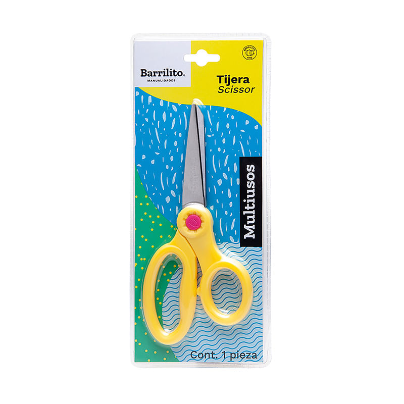TIJERA METAL PLASTICO 5" BARRILITO