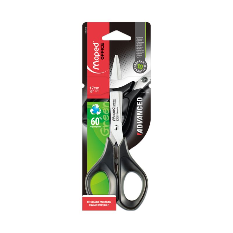 TIJERA METAL PLASTICO 6 3/4" ADVANCED GREEN