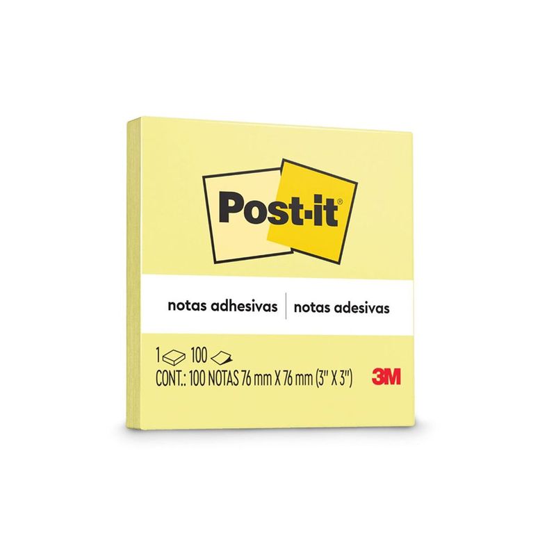 NOTAS ADHESIVAS 3x3 AMARILLO C/100H