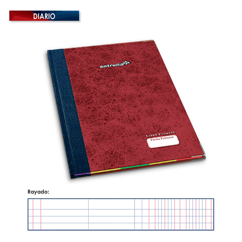 LIBRO FLORETE DIARIO 96HJS FORMA FRANCESA