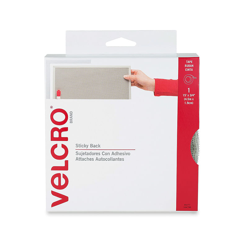VELCRO CINTA ADHESIVA 45MX19CM BLANCO C/1 PZA