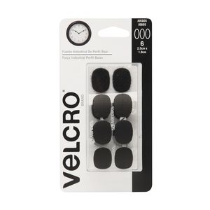 Velcro Ovalo Adhesivo 2.5X1.9Cm Negro C/6 Pzas 80027