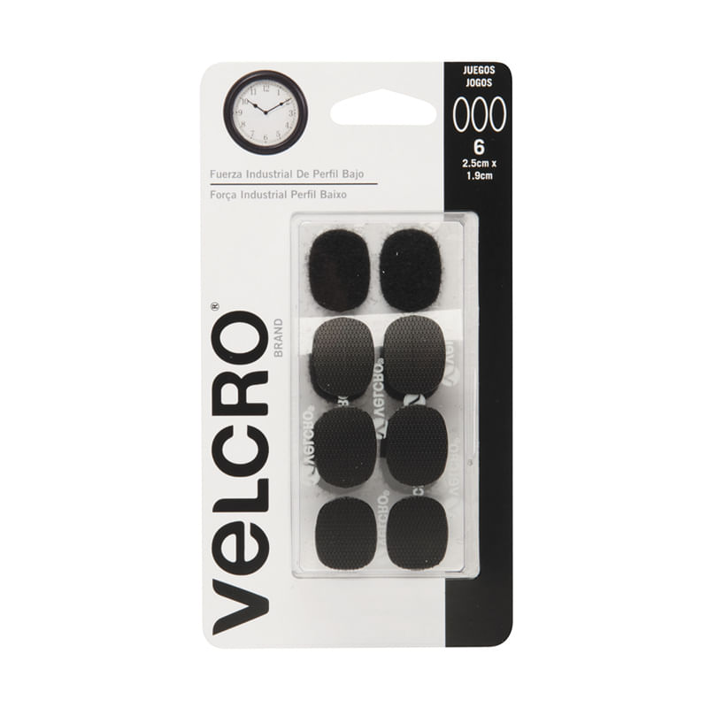 VELCRO OVALO ADHESIVO 25x19CM NEGRO C/6 PZAS