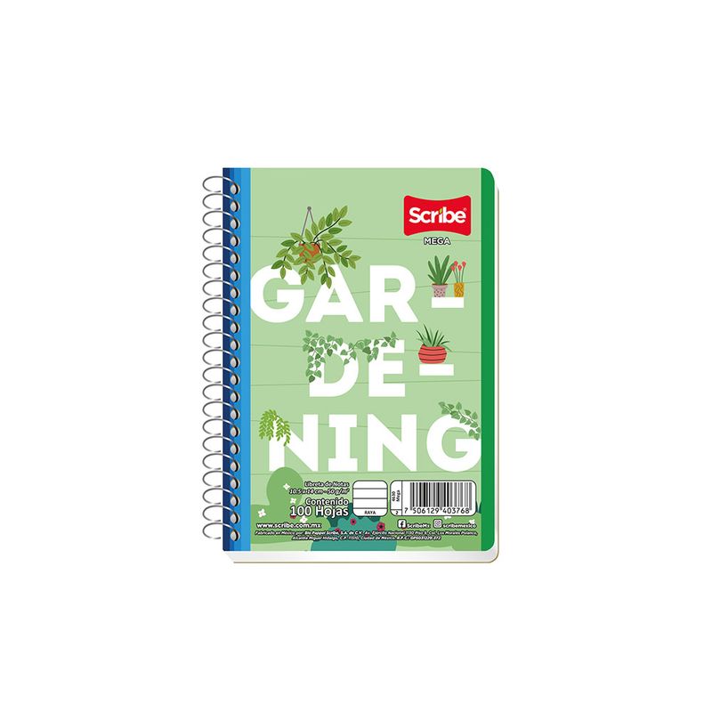 LIBRETA ESPIRAL POCKET 100H RAYAS MEGA