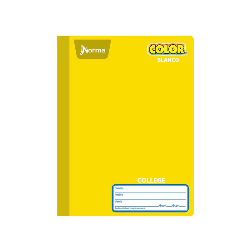 CUADERNO COSIDO COLLEGE 100H BLANCO NORMA COLOR