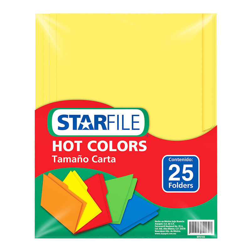 FOLDER CARTA AMARILLO INTENSO CON 25PZAS