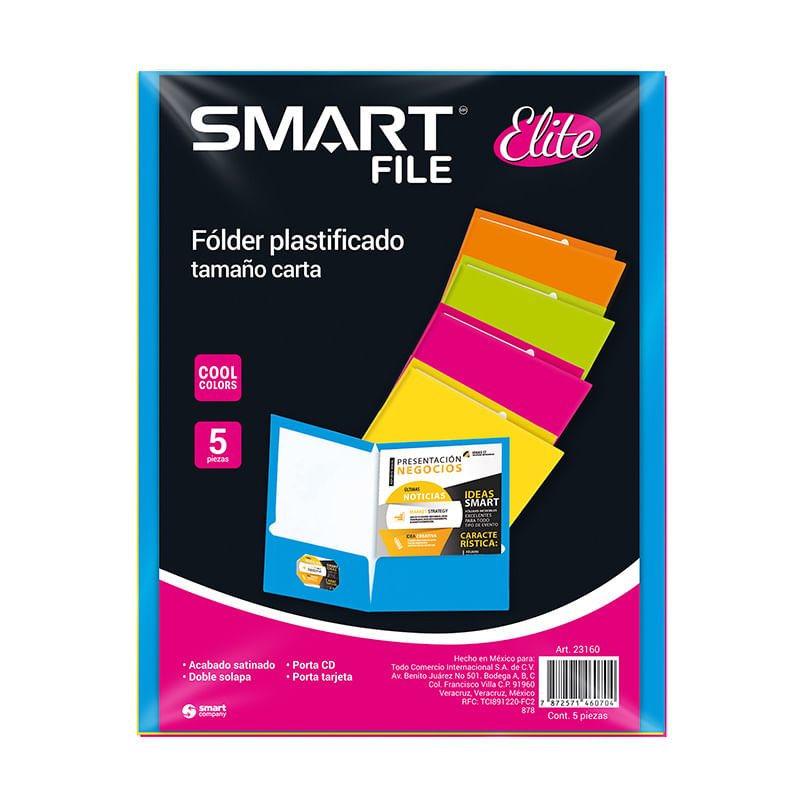 FOLDER CARTA EJECUTIVO COOL COLORS COLORES SURTIDOS CON 5PZAS