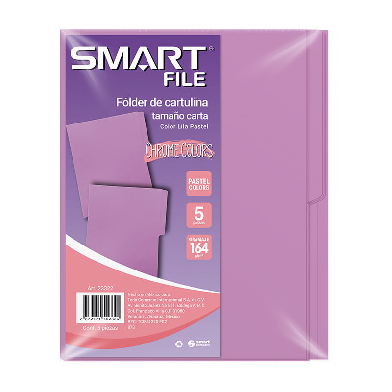 FOLDER CARTA LILA C/5PZAS