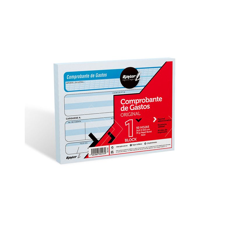 COMPROBANTE GASTOS 1/4CTA C/50HJS