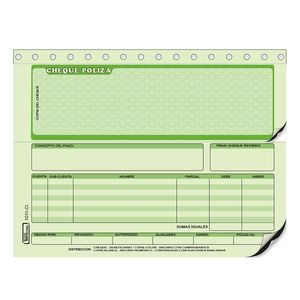 Block Poliza Cheque 1/2Of Carbon C/20Jgos Printaform B-1011Ci