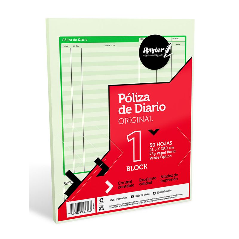 BLOCK POLIZA DIARIO CARTA C/50HJS