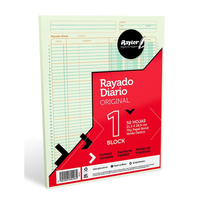 BLOCK RAYADO DIARIO CARTA C/50HJS