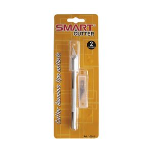 Navaja Aluminio Tipo Estilete Con 2 Navajas Repuesto Blt Smart 10057